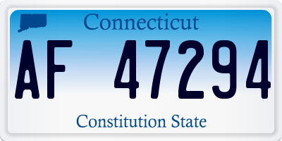 CT license plate AF47294