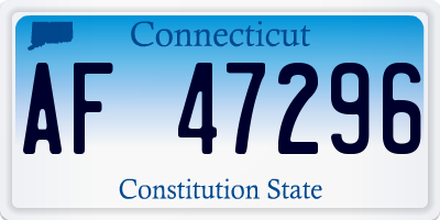 CT license plate AF47296