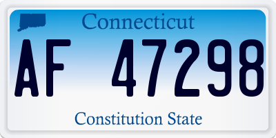 CT license plate AF47298