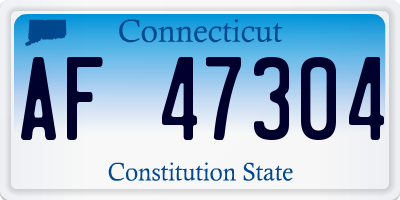 CT license plate AF47304