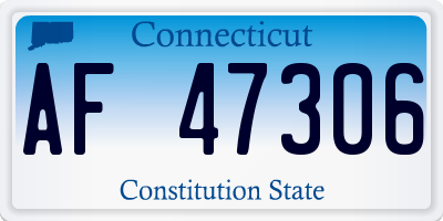 CT license plate AF47306