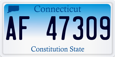CT license plate AF47309