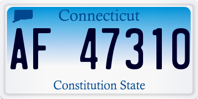 CT license plate AF47310