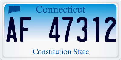 CT license plate AF47312