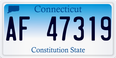 CT license plate AF47319