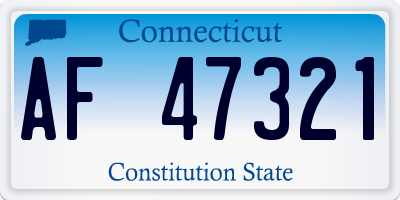 CT license plate AF47321