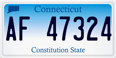CT license plate AF47324