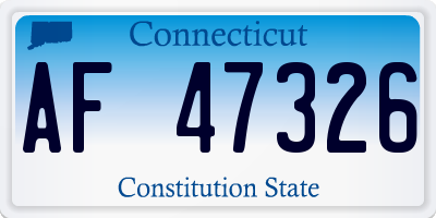 CT license plate AF47326