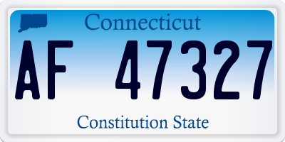 CT license plate AF47327