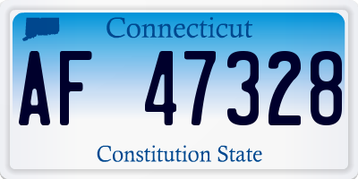 CT license plate AF47328
