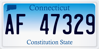 CT license plate AF47329