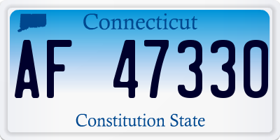 CT license plate AF47330
