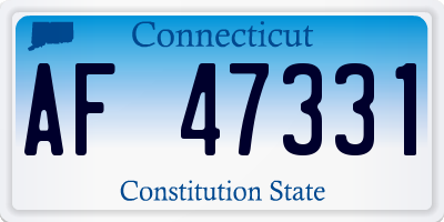 CT license plate AF47331