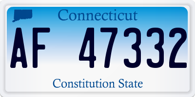 CT license plate AF47332