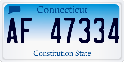 CT license plate AF47334
