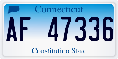 CT license plate AF47336