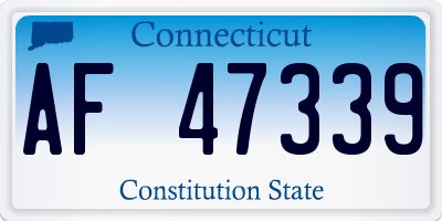CT license plate AF47339