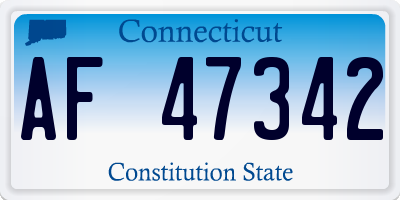 CT license plate AF47342