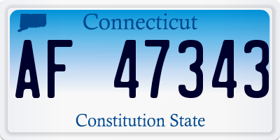 CT license plate AF47343