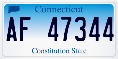 CT license plate AF47344