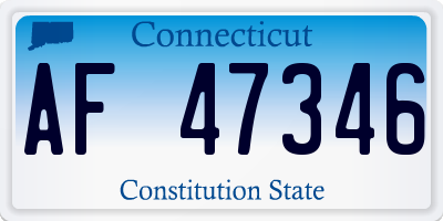 CT license plate AF47346