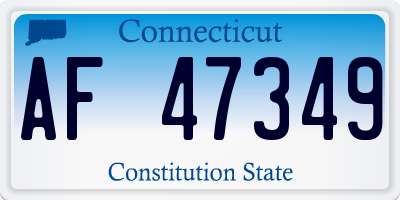 CT license plate AF47349