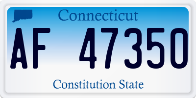 CT license plate AF47350