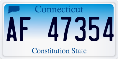 CT license plate AF47354