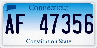 CT license plate AF47356