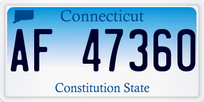 CT license plate AF47360