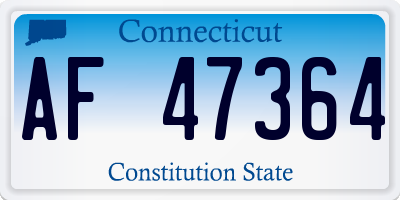 CT license plate AF47364