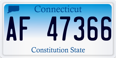 CT license plate AF47366