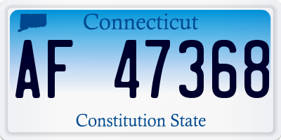 CT license plate AF47368
