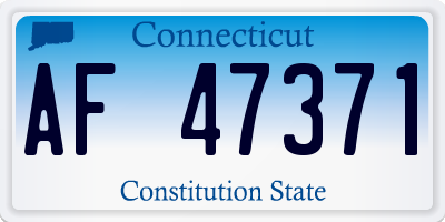 CT license plate AF47371
