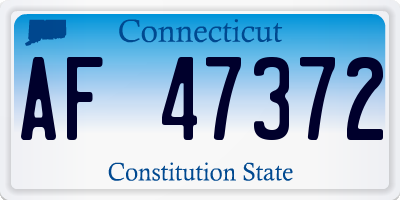 CT license plate AF47372