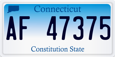 CT license plate AF47375