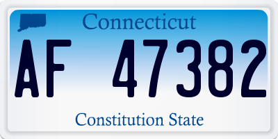 CT license plate AF47382