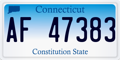 CT license plate AF47383