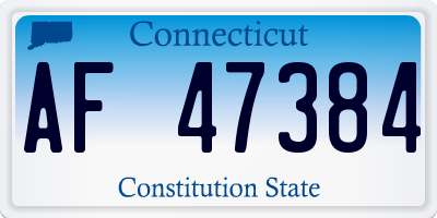CT license plate AF47384