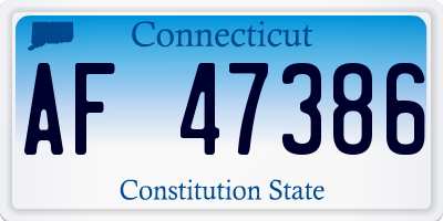 CT license plate AF47386