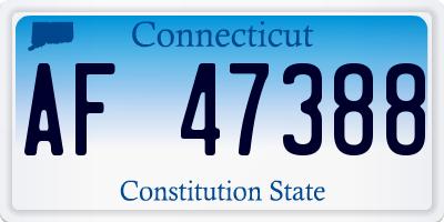 CT license plate AF47388