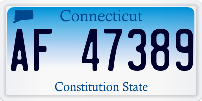 CT license plate AF47389