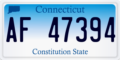 CT license plate AF47394