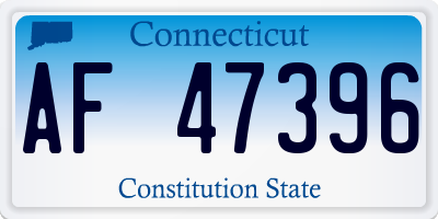 CT license plate AF47396