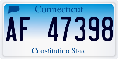 CT license plate AF47398