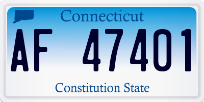 CT license plate AF47401