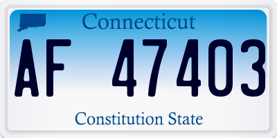 CT license plate AF47403
