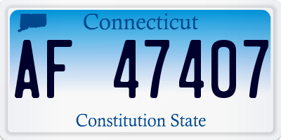 CT license plate AF47407