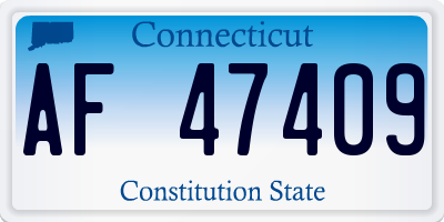 CT license plate AF47409
