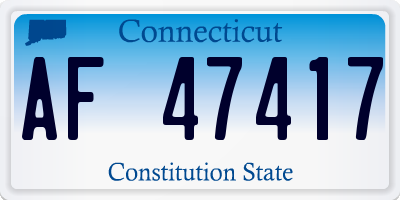 CT license plate AF47417